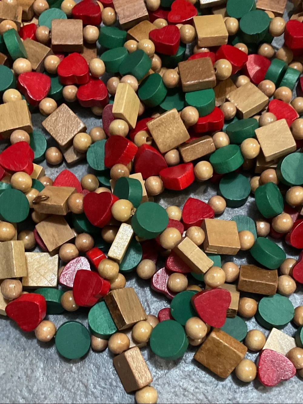 Vintage wooden beads for garland 3 sets 9 feet each